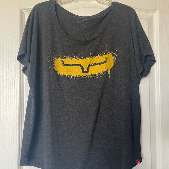 Kimes Ranch Charcoal Tee with Yellow Logo - Picture 1 of 3